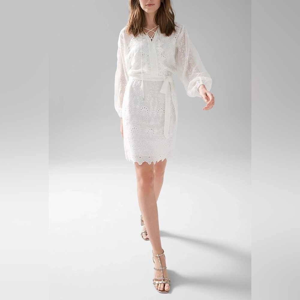 NWT WHBM Boho Embroidered Lace Dress Size M